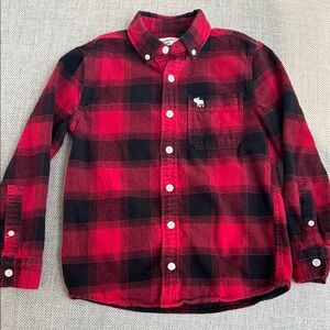 Abercrombie Kids Red and Black Plaid Button Down Shirt